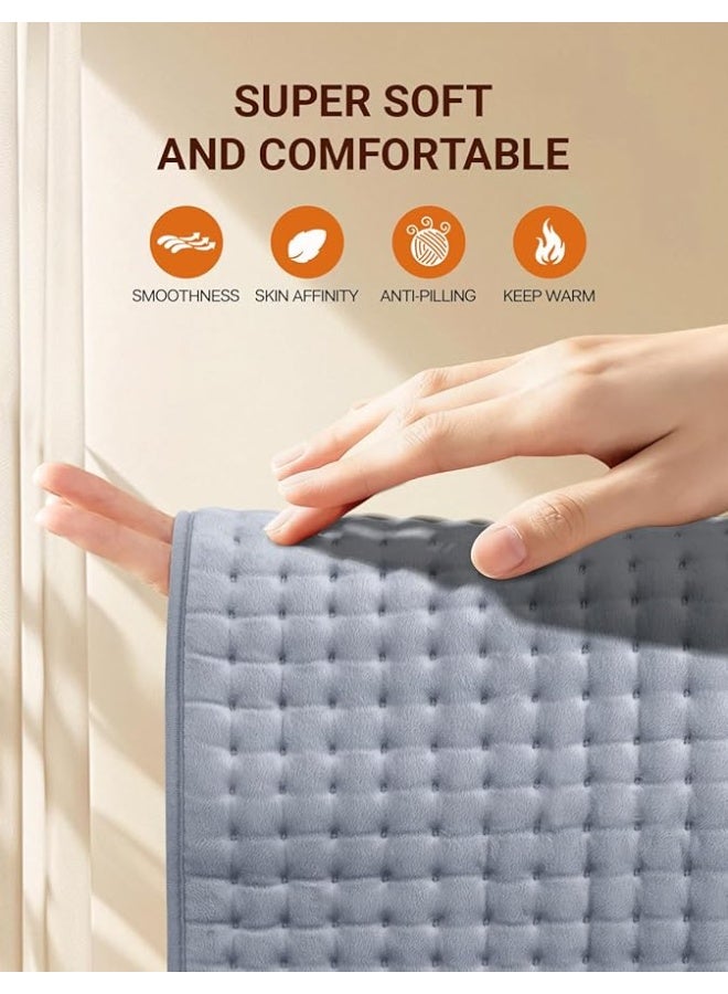 وسادة تدفئة كهربائية مقاس كبير جداً (85×45 سم) لتخفيف آلام الظهر والرقبة والأكتاف - كمادة حرارية بـ 6 مستويات حرارة وإيقاف تلقائي - مثالية لآلام الدورة الشهرية - Image 4